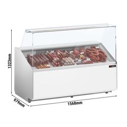 Banco gastronomia professionale - 1568x979mm - Statica - 324 L - Vetro dritto - Pannello frontale Bianco RAL 9016