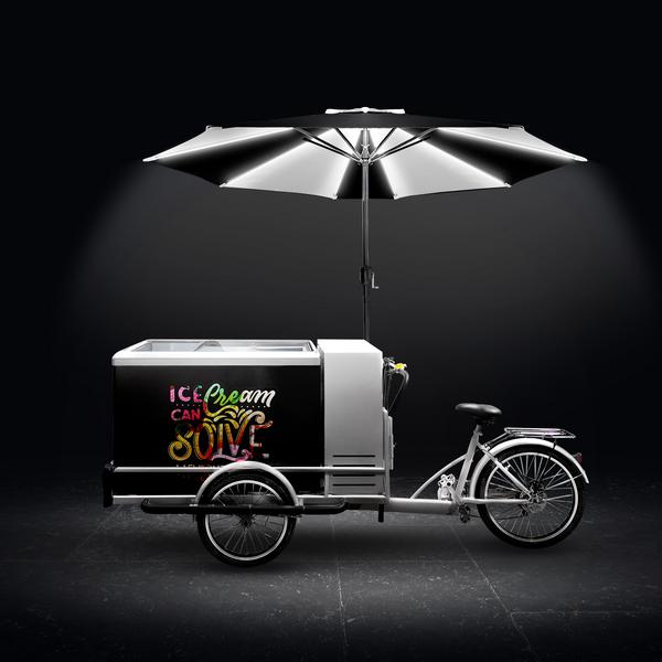 Bicicleta de helados - 2665mm - Refrigeración estática - con iluminación LED - para 7x 5 litros