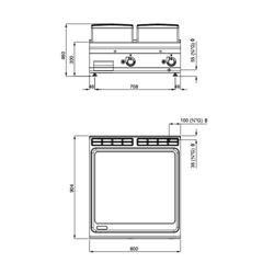 Gasbakplaat - 20kW - Glad