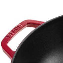 STAUB | SPECIALITIES - Wok con coperchio in vetro - Ø 300 mm - Ghisa - Rosso ciliegia
