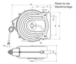 Retractable Hose Reel - 15m hose - with rinse spray gun & wall bracket included - 1/2" inlet