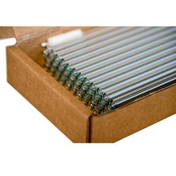 (50 pz) Cannucce in vetro riutilizzabili - dritta - 39mm - ø 8mm - Trasparente - incl. 1 nylon spazzola di pulizia