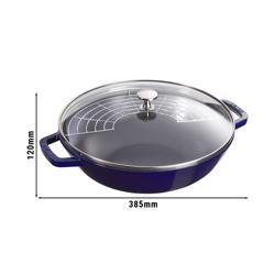 STAUB | SPECIALITIES - Wok met glazen deksel - Ø 300mm - Gietijzer - Donkerblauw