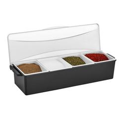 Bar Condiment Holder - 4 compartments - with lid