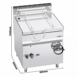 Sartén basculante a gas - 65L - 14,4kW - basculación manual (volante) - con grifo de llenado de agua - Fondo 900