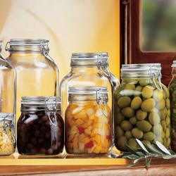 (6 pieces) BORMIOLI ROCCO | Fido Clip-Top Preserving Jars – 1.5 litre - airtight seal - clear glass