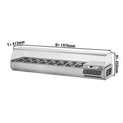 Vitrina de balcão refrigerada - 2,0 x 0,41 m - para 8x 1/3 recipientes GN