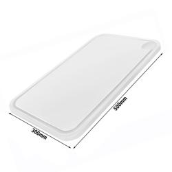 Deska do krojenia z rowkiem na sok - 300x500mm - Grubość 20mm - Biała