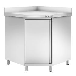 Edelstahl Eckarbeitsschrank PREMIUM mit Flügeltür & Aufkantung 1000x600mm