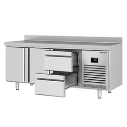 Koelwerkbank Premium PLUS - 1960x700mm - met 2 deuren, 2 laden & met achterwand