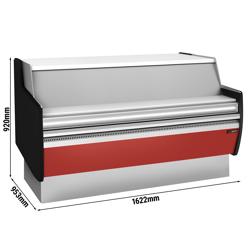 Checkout Counter PREMIUM - Plastic-Coated Worktop, Red Front (RAL 3003), 953 mm Depth, 7 W, Fits KEI‑M
