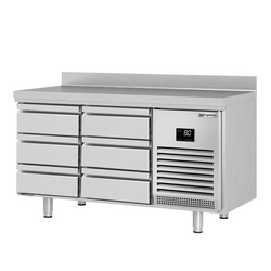 Koelwerkbank Premium PLUS - 1468x600mm - met 6 laden & met achterwand