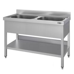 ECO mosogatóegység - 1200x600mm - alaplappal és 2 mosdókagylóval középen