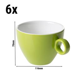 (6 pieces) BART COLOUR CAFE - Cappuccino cup - 230ml - Lime