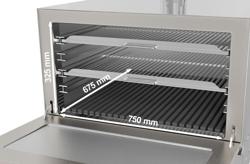 Carbone - Forno griglia a carbone - 920 mm - con ripiano griglia e base armadiata - Nero