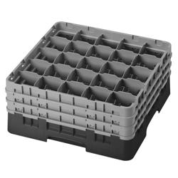 CAMBRO | CAMRACK® - Coș spălător de sticlă 1/1 cu 3 extensii - 500x500mm - 25 compartimente - Negru
