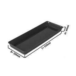 Plateau de présentation - Polycarbonate - 530x200x40mm - Noir - rectangulaire