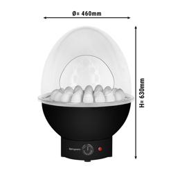 Commercial Egg Warmer – BLACK LINE, 37-egg, Matte black, Powder-coated 304 stainless steel, Plexiglass lid, Manual thermostat