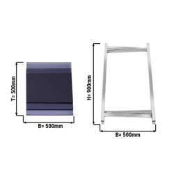 Bijzettafel-/ koffietafel - inklapbaar - 50 x 90 cm