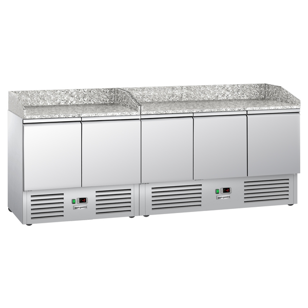 Mesa de preparação refrigerada ECO - 2,3 x 0,7 m - 5 portas