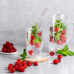 ZWILLING | Sorrento Coloured Glass Straw Set – 4x straws + brush - borosilicate - hot & cold