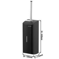 AIR-WOLF | Portascopino WC con frontale chiuso - Acciaio inox nero opaco