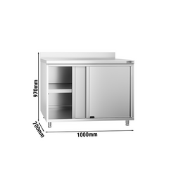 Masă de lucru cu dulap PREMIUM 1,0 m - cu o uşă glisantă şi cant