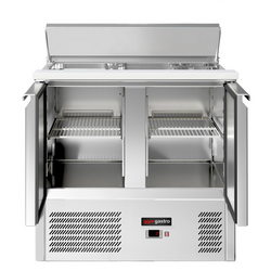 Saladette ECO - 903mm - 2 deuren - met invoer voor 2x GN 1/1 & 3x GN 1/6 & Roestvrijstalen deksel