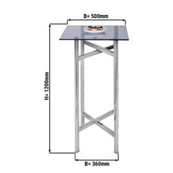 Folding Side Table - 50x50cm - Height: 1200mm