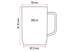 Cană din policarbonat pentru cafea şi lapte, albă - 250 ml - 50 bucăți
