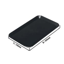 Vassoio rettangolare da presentazione - Plastica - 300x190x17mm - Nero