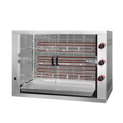 Elektro Hähnchengrill - 14,4 kW - mit 3 Spießen für bis zu 18 Hähnchen