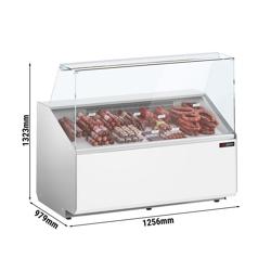 Koeltoonbank - 1256x979mm - 262 liter - front wit - rechte ruit