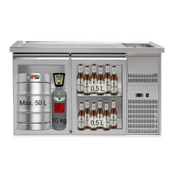 Pivski štand Premium PLUS - 1550x700 mm - 2 staklena vrata 