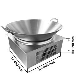 Commercial Built‑In Wok Induction Hob – 3.5 kW - Touch & Knob Controls - Wok Included