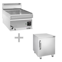 Bain-marie électrique - 1,2 kW - 1x GN 1/1 ou 2x GN 1/2 - incl. soubassement avec 1 porte