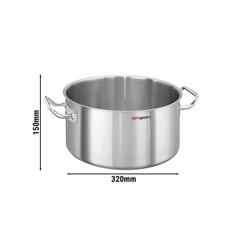 Bratentopf - Edelstahl - 12,1 Liter - Ø 320mm - Höhe: 150mm - Induktionsgeeignet