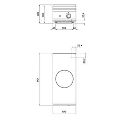Induction wok - 5kW - 1 cooking zone - Ø 300mm