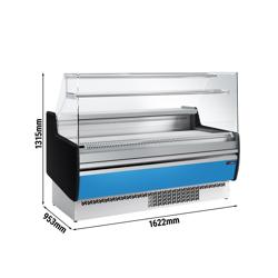 Koeltoonbank - 1622x953mm - 178 liter - front hellblauw - rechte ruit - met 2 deuren - met 1 legroosters