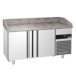 Table réfrigérée pour pizza PREMIUM - 1550 x 800 mm - avec 2 portes