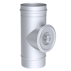 Élement droit rond avec trappe de visite - Inox - Ø 400 mm