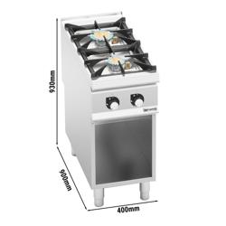 Gas stove - with 2 burners - 20 kW - high-performance model
