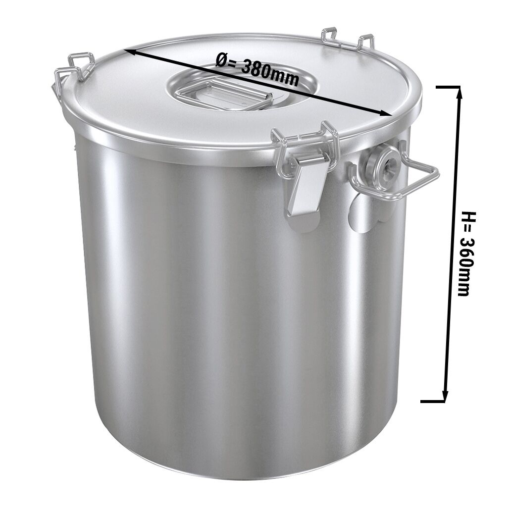 Contenitore per alimenti con coperchio - Ø 380 mm - 36 litri