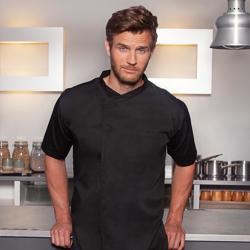 KARLOWSKY | Short Sleeve Chef Jacket – Mesh Back - Breathable - Black - XS