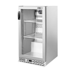 Réfrigérateur de bar – 600 mm – 140 litres – avec 1 porte vitrée battante – en inox