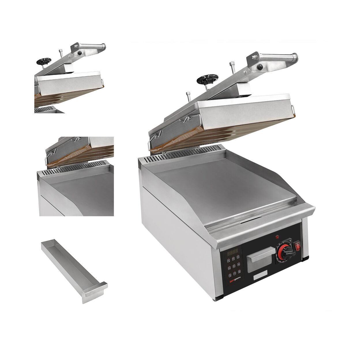 Highspeed Klämgrill | Hamburgergrill - 6,2 kW - Automatisk - Digital display