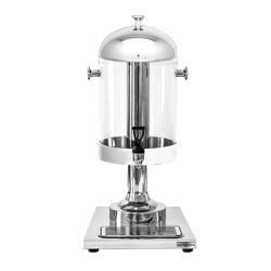 Juice Dispenser - 1x polycarbonate tank with tap & ice insert - 7.5 Litres - Stainless steel - incl. drip tray & fruit infuser cylinder