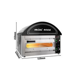 Forno de pizza elétrico Mini - 1x Ø34cm - 230V - Eletromecânico - Preto - até 280°C
