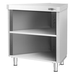 Tavolo armadiato ad angolo in acciaio inox KOPENHAGEN - 984x663mm - con porta a battente
