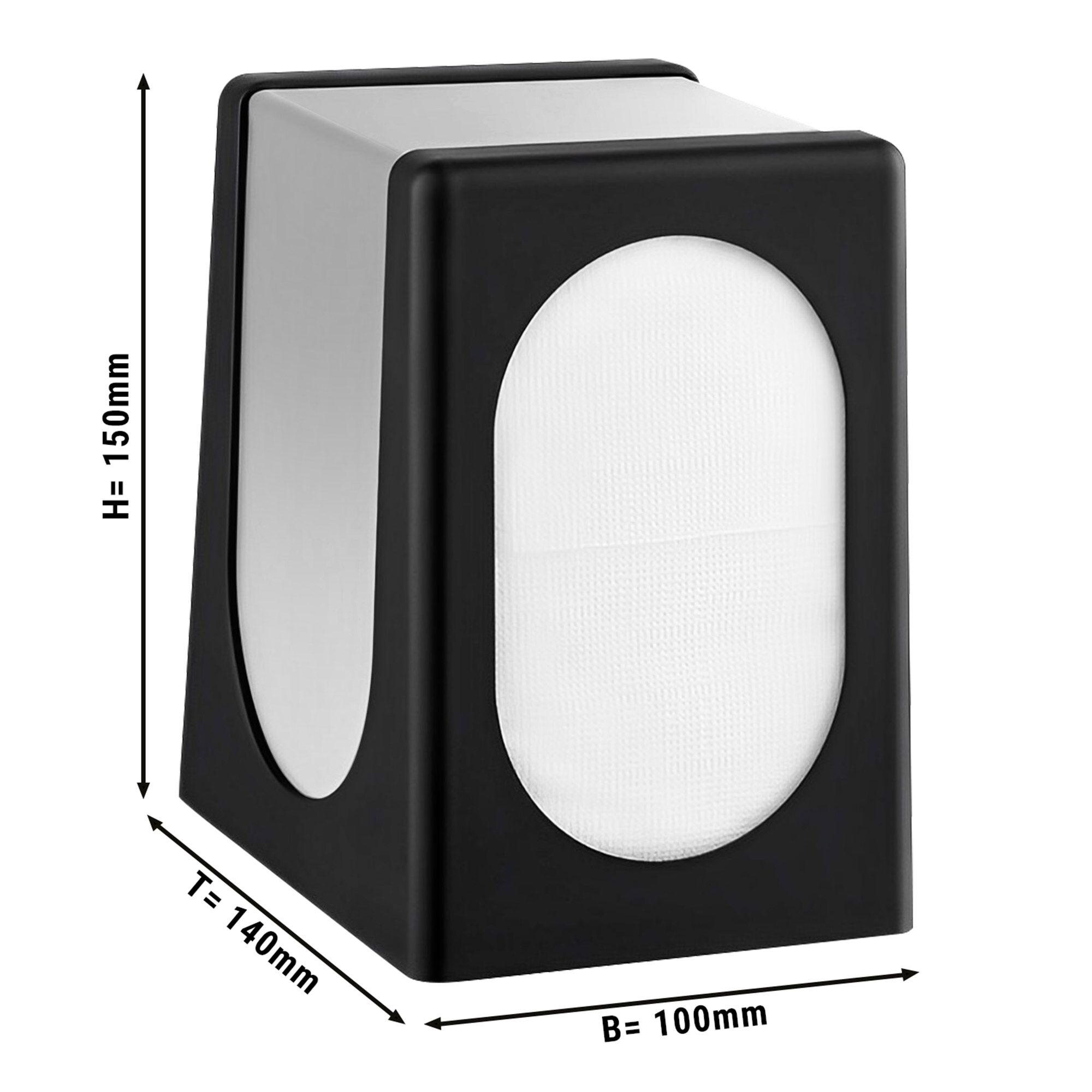 Distributeur de serviettes - Noir/Gris - ABS - 100x135x150mm